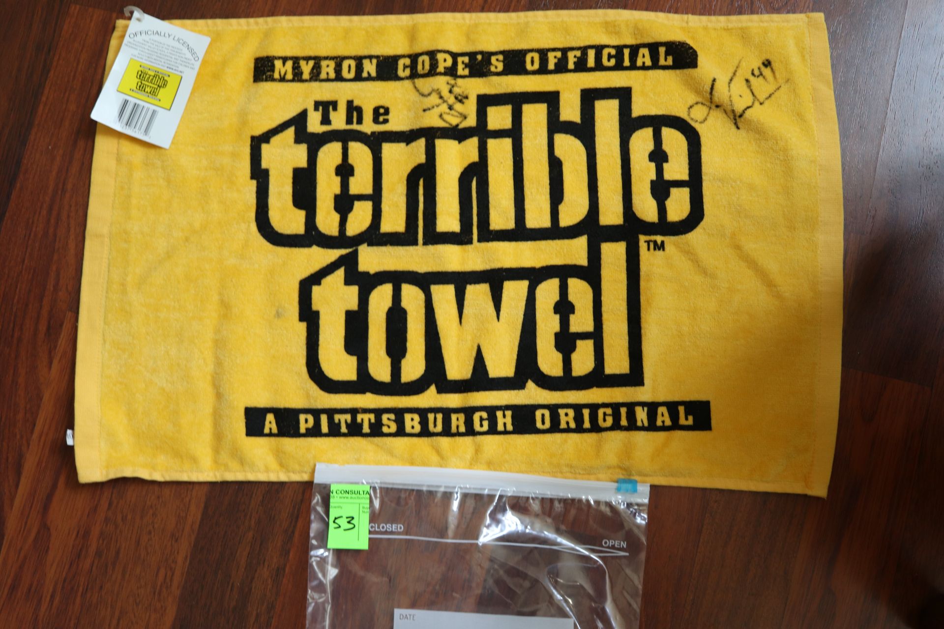 Signed Pittsburgh Steelers mini helmet and terrible towel