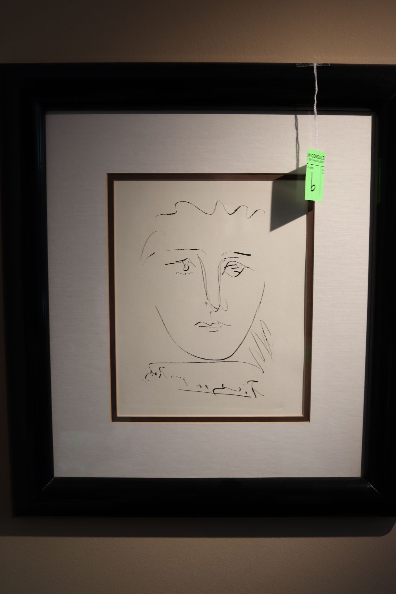 Pablo Picasso, portrait of a woman, artist signed, matted and framed, approximate sight size 8