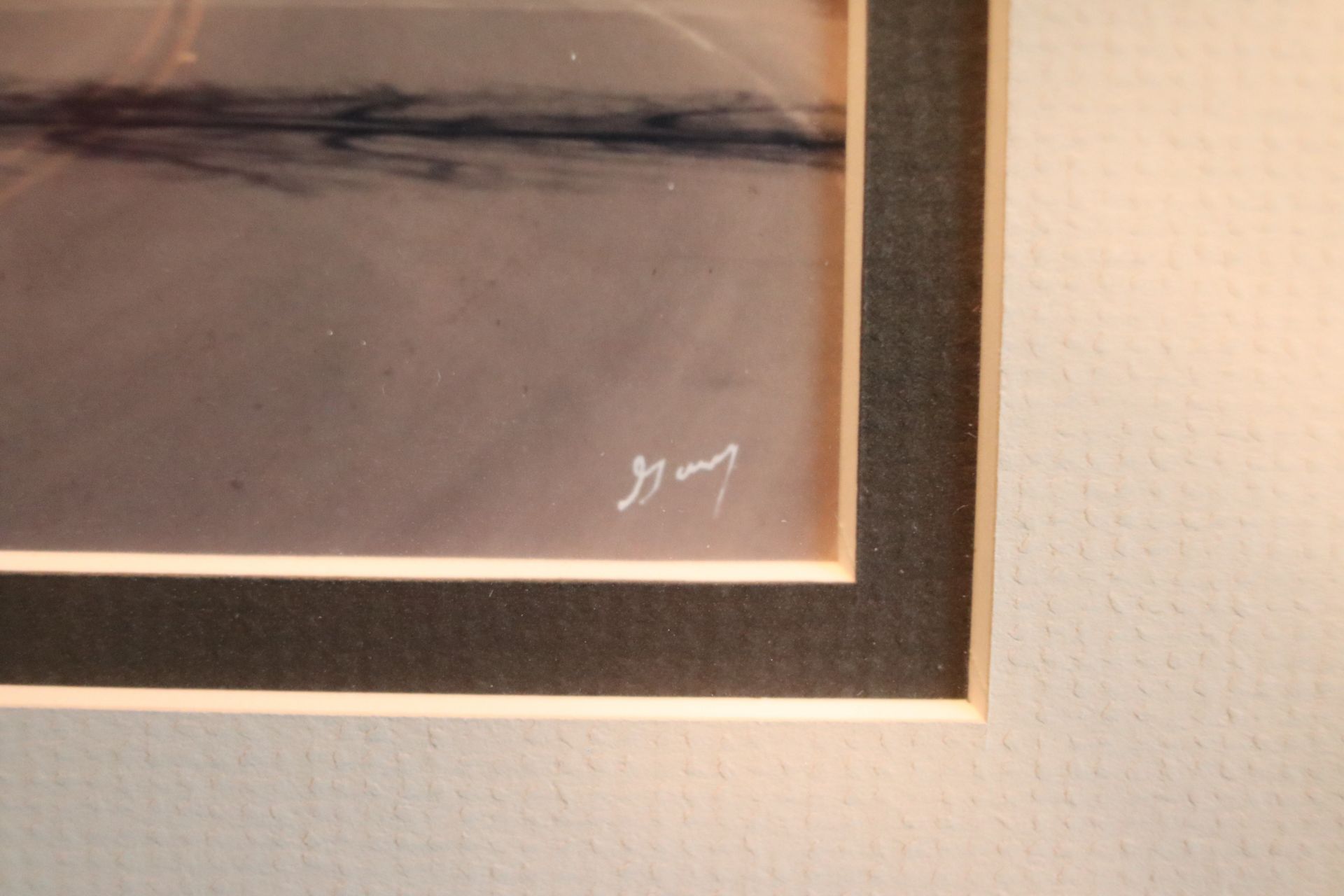 Framed photograph, signed by artist, depicting 1950 small town road, approximate size 8" x 10" - Image 3 of 3