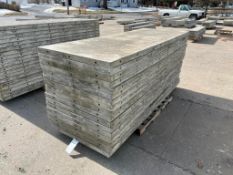 (18) 3' x 8' Wall-Ties Smooth Aluminum Concrete Forms, 6-12 Hole Pattern, Attached Hardware. Located
