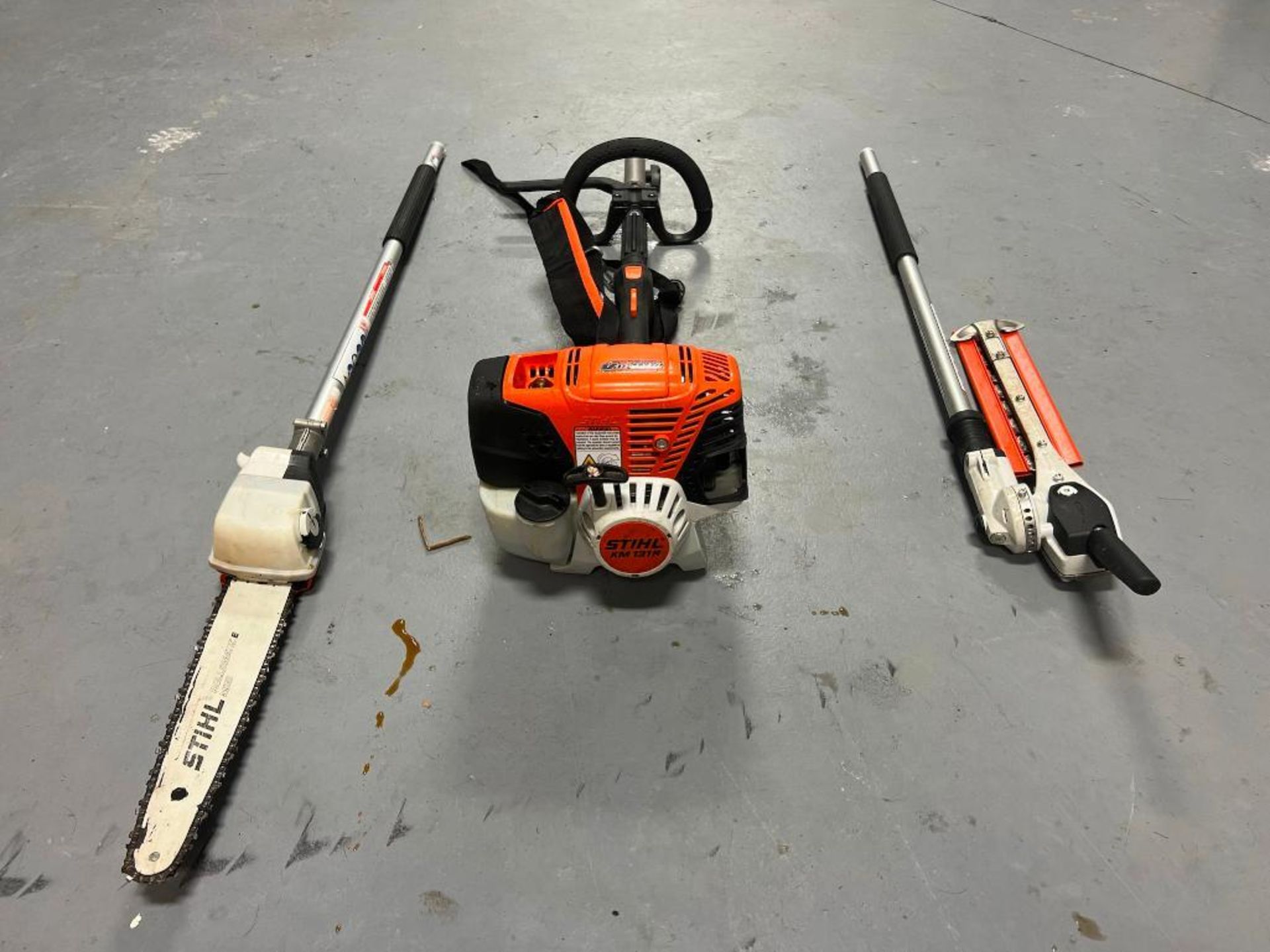 (1) Stihl KM131R with 145 Degree Adjustable Hedge Trimmer Attachment & Long Reach Chainsaw. Located - Image 2 of 2