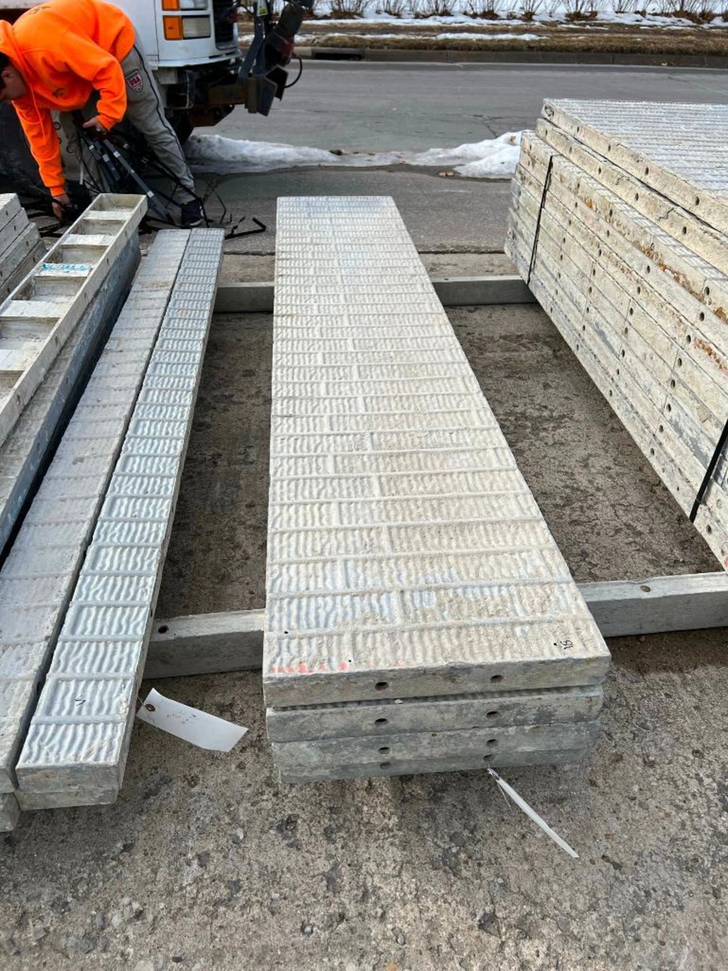 (4) 18" x 8' Wall-Ties VertiBrick Aluminum Concrete Forms, 6-12 Hole Pattern. Located in Mt. Pleasan
