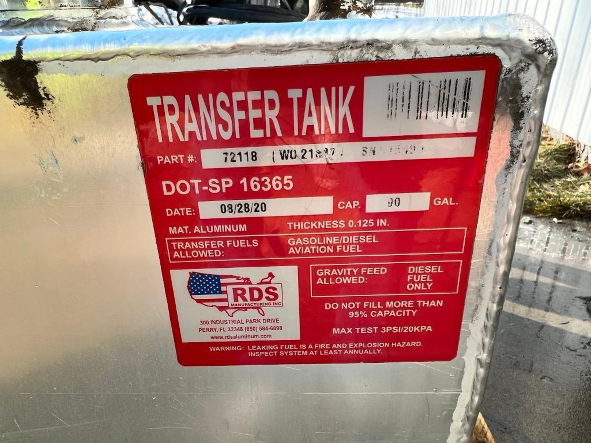 (1) RDS 90 GAL Aluminum Transfer Tank with GPI M150S Fuel Transfer Pump. Located in Mt. Pleasant, IA - Image 4 of 4