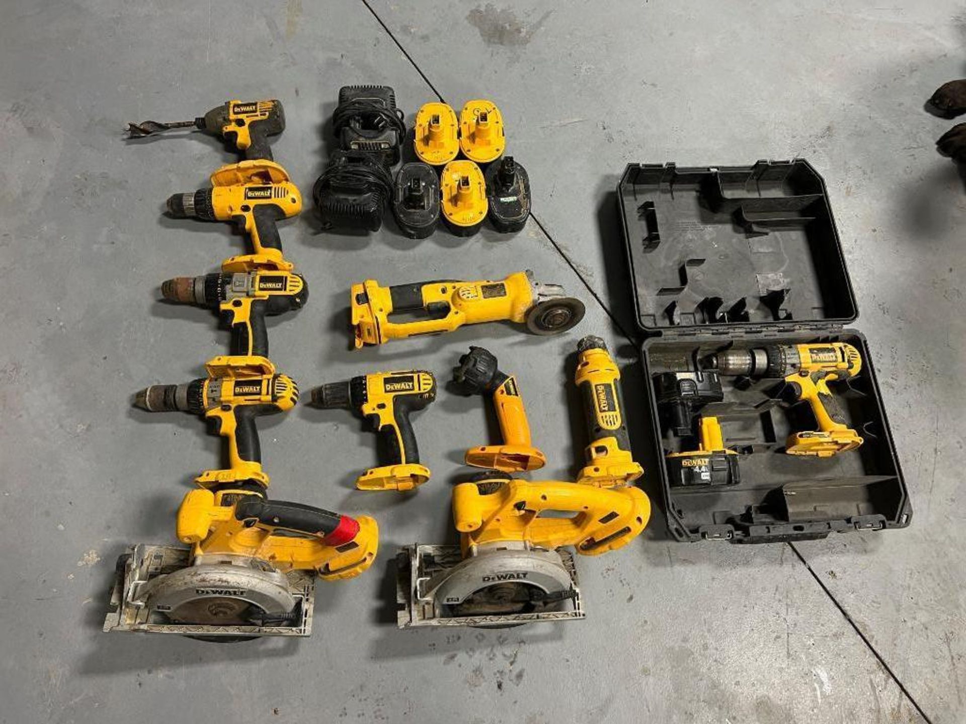 Assorted 18V DeWalt Tools. Located in Mt. Pleasant, IA.