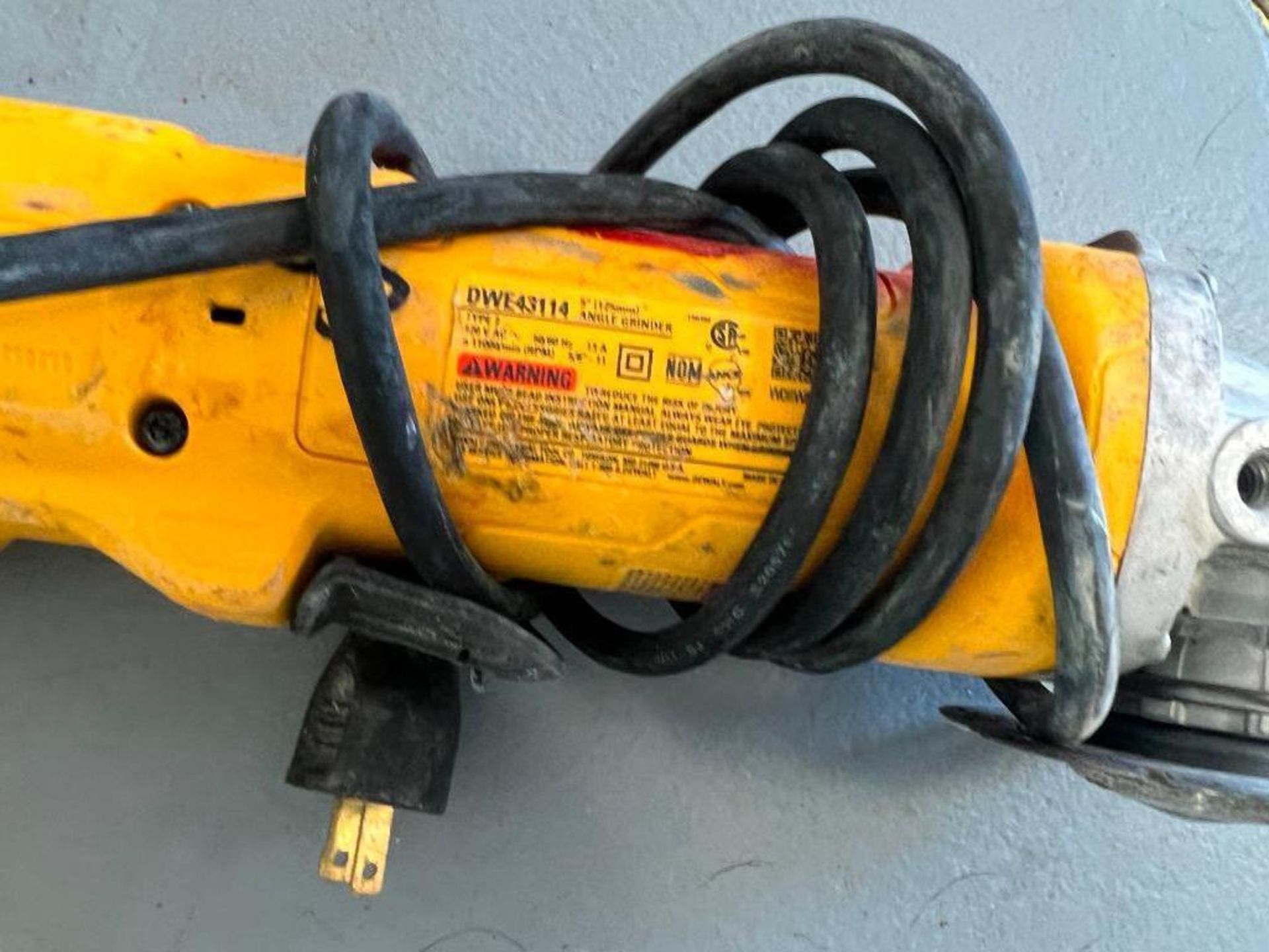 (1) DeWalt  4 1/2" Angle Grinder, DWE4519 & (1) DeWalt 5" Angle Grinder, DWE43114. Located in Mt. Pl - Image 2 of 3