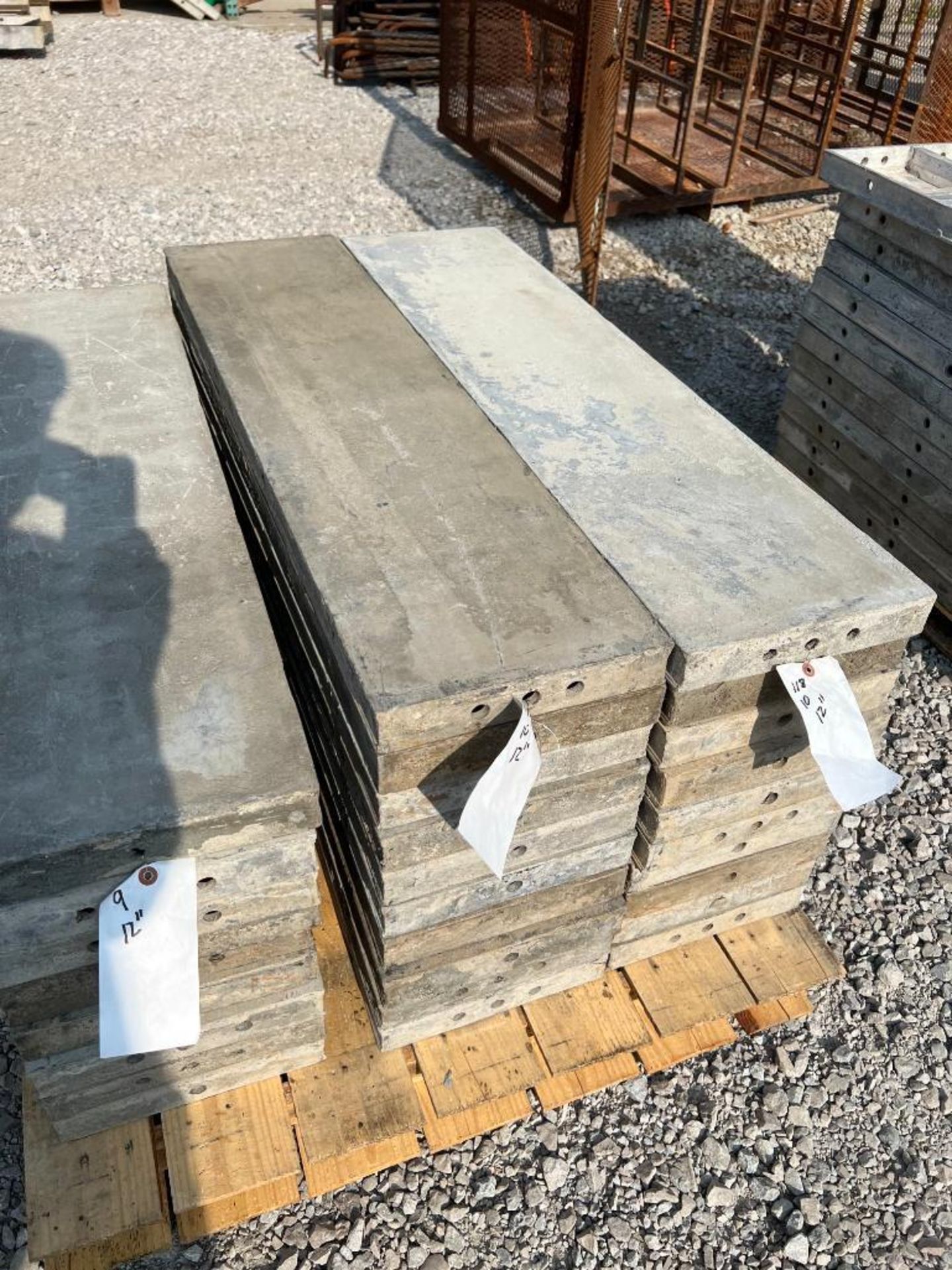(10) 12" x 4' Wall-Ties Smooth Aluminum Concrete Forms, 6-12 Hole Pattern, Located in Ames, IA