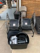 Miscellaneous Chairs, Wastebaskets, Silverware, Crockpot, Glasses. Located in Mt. Pleasant, IA