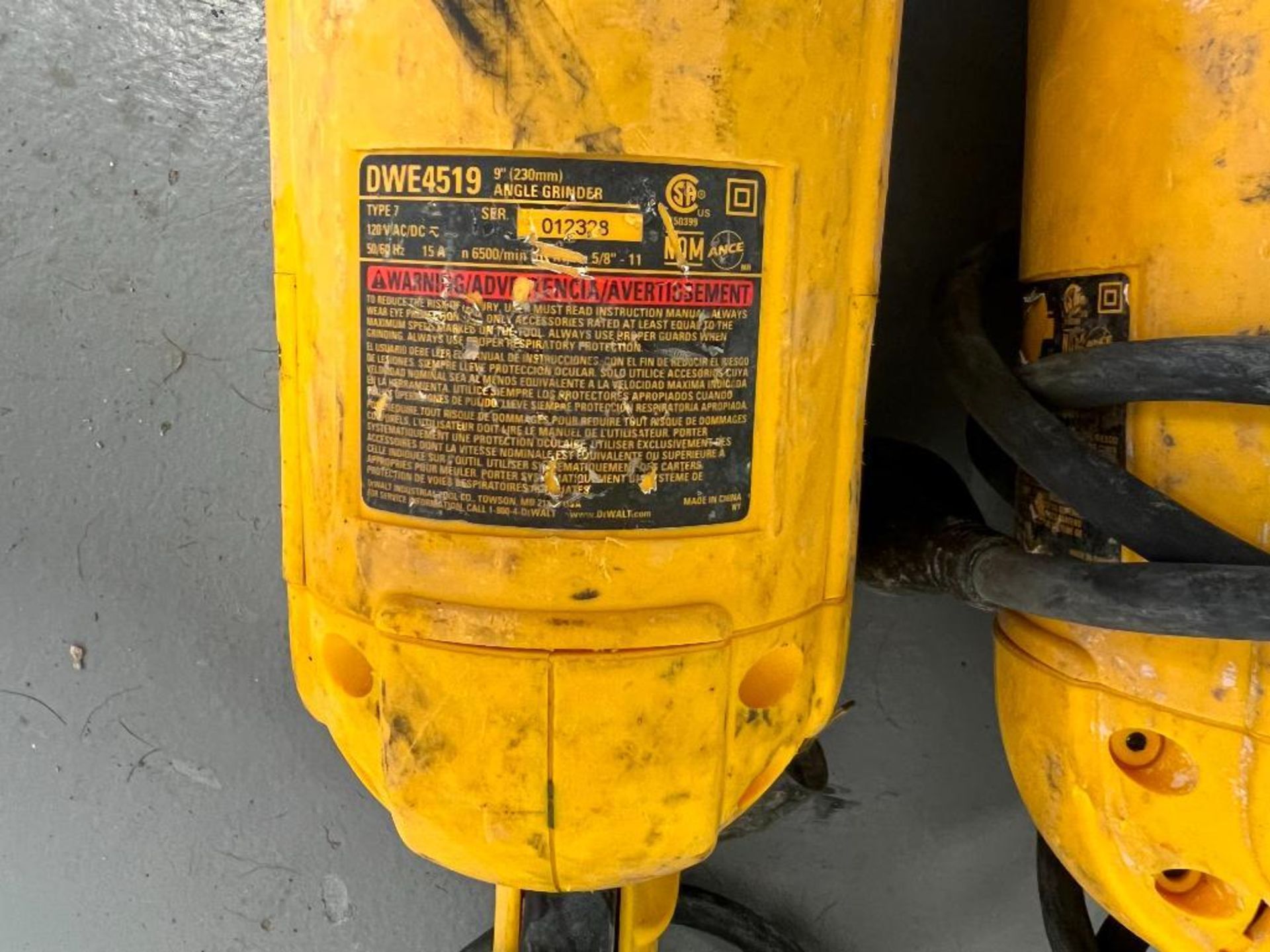 (2) DeWalt 9" Angle Grinder, DWE4519. Type 7. Located in Mt. Pleasant, IA - Image 3 of 3