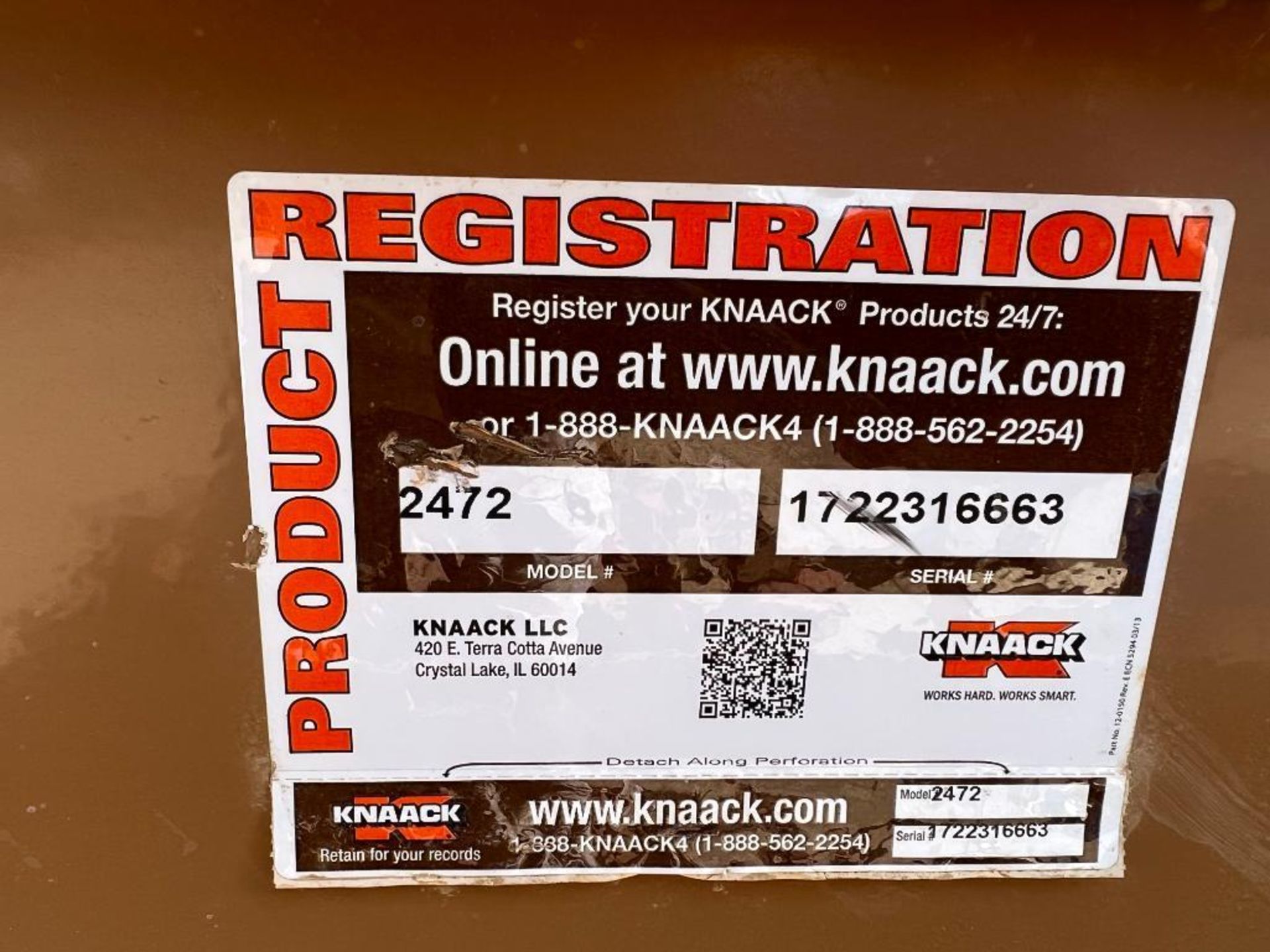 Job Master Knaack Job Box, Model 2472, Serial #1722316663. Located in Mt. Pleasant, IA - Image 2 of 2