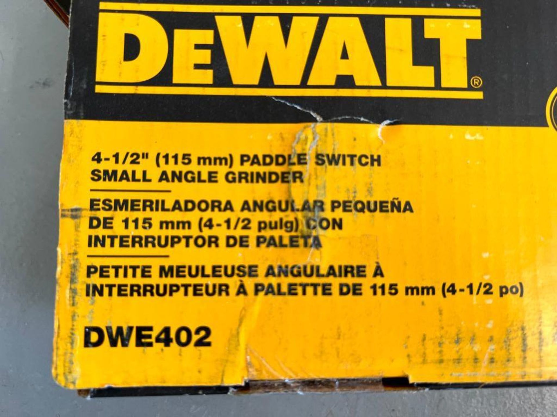 (2) New Dewalt 4 1/2" Paddle Switch Small Angle Grinder. DWE402. Located in Mt. Pleasant, IA - Image 2 of 2