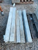 (14) 4" x 4" x 4' ISC Leco Aluminum Concrete Forms, 6-12 Hole Pattern in Basket. Located in Eureka,