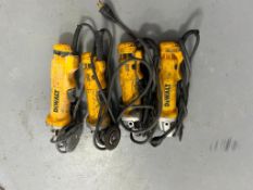 4) DeWalt DWE402, 4 1/2" Angle Grinders, 120 V. Located in Mt. Pleasant, IA