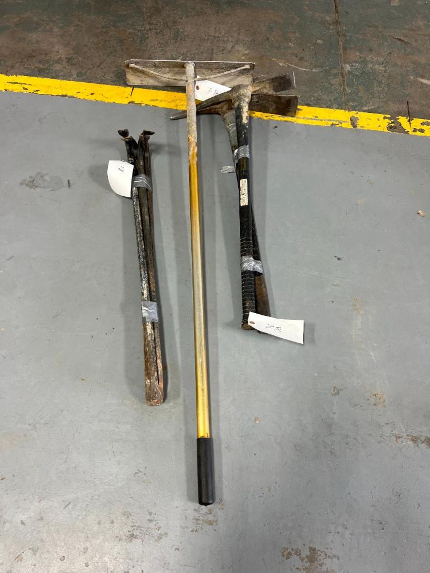 (3) 36" Crowbars, (2) Pick Ax & (1) Concrete Smootheer, Located in Mt. Pleasant, IA