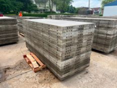 (20) 3' x 8' Wall-Ties Smooth Aluminum Concrete Forms 6-12 Hole Pattern. Located in Mt. Pleasant, IA