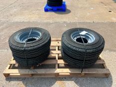 (4) Foam Filled 9-14.5 Tires with 9 Bolt Rim. Located in Mt. Pleasant, IA