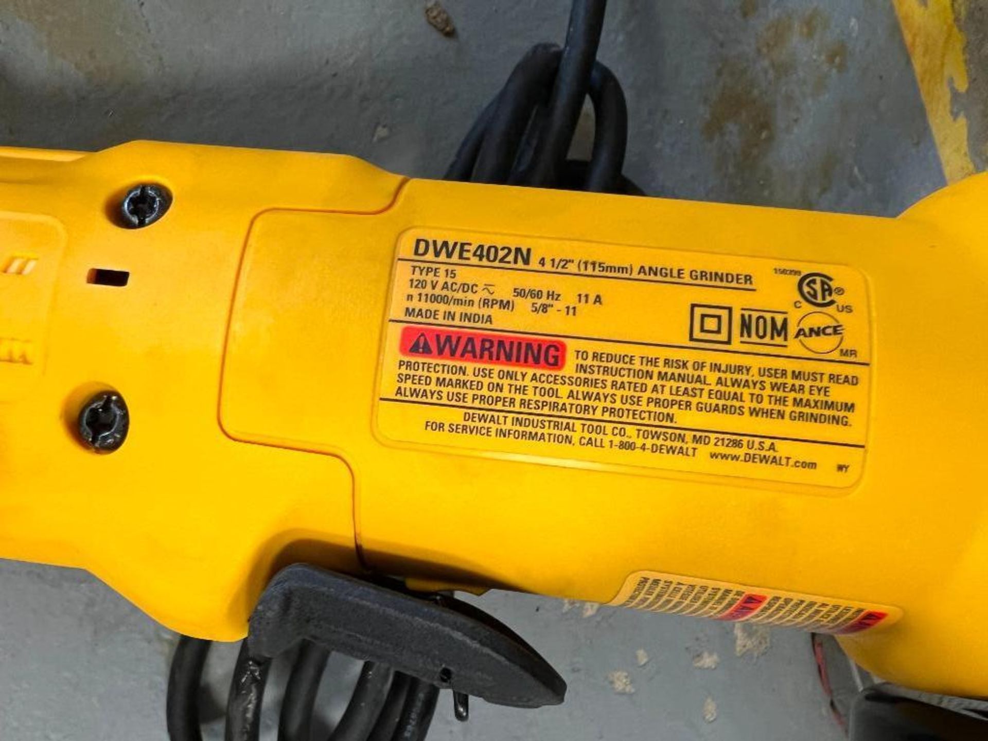 (2) DeWalt DWE402N 4 1/2" Angle Grinders, 120 V. Located in Mt. Pleasant, IA - Image 2 of 2