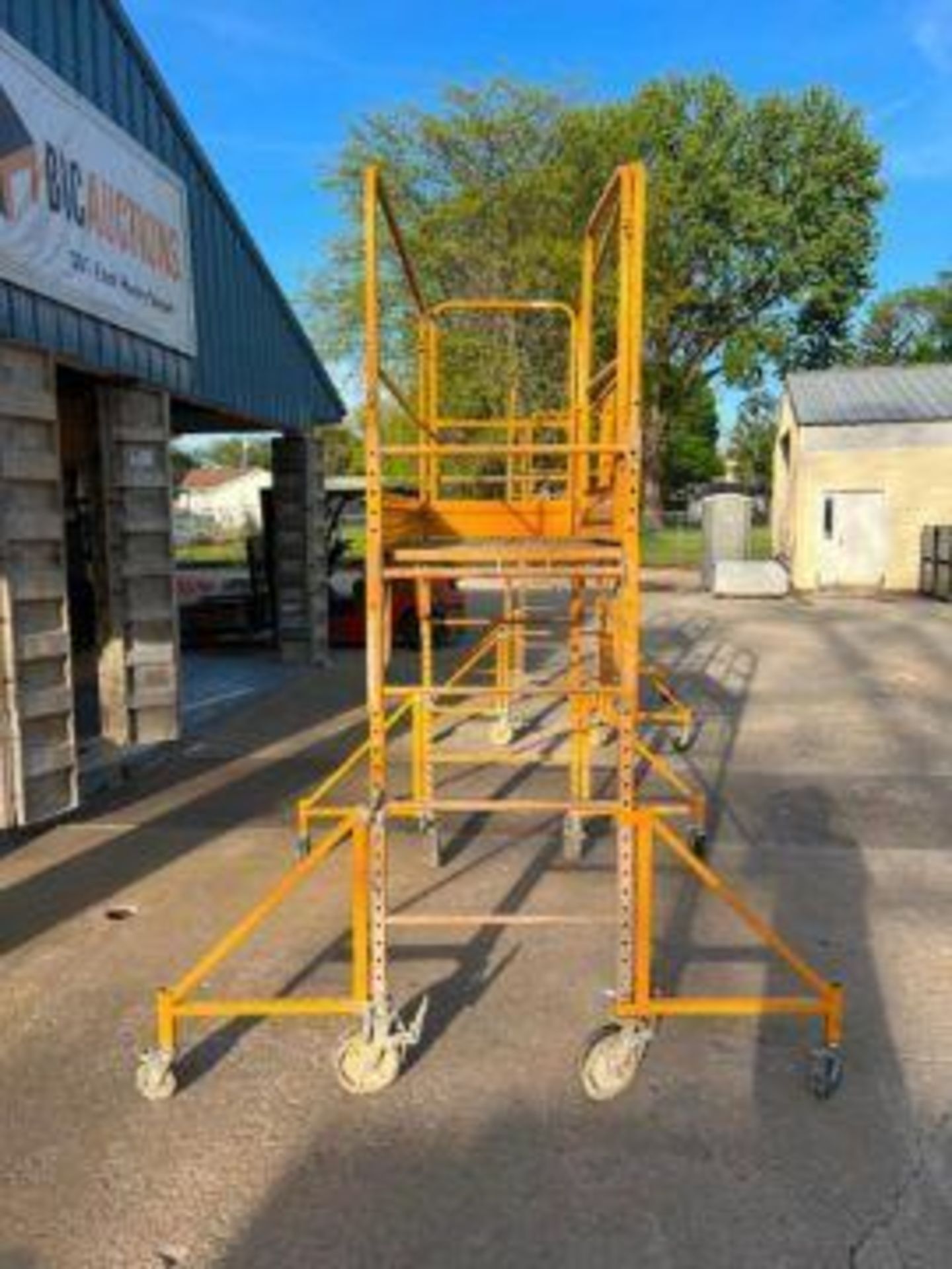 6' Bil-Jax Pro-Jax Utility Scaffold with casters, New Guard Rail Pkg. & New Outrigger. Located in Mt - Image 2 of 10