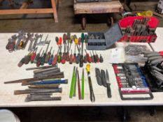 Miscellaneous Chisels, Screw Drivers, Dill Bits, Wrenches, Sockets, Etc. Located in Mt. Pleasant, IA