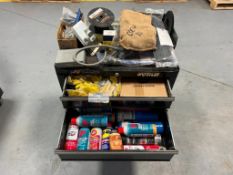 Waterloo Four-Drawer Rolling Tool Chest with Contents. Located in Mt. Pleasant, IA
