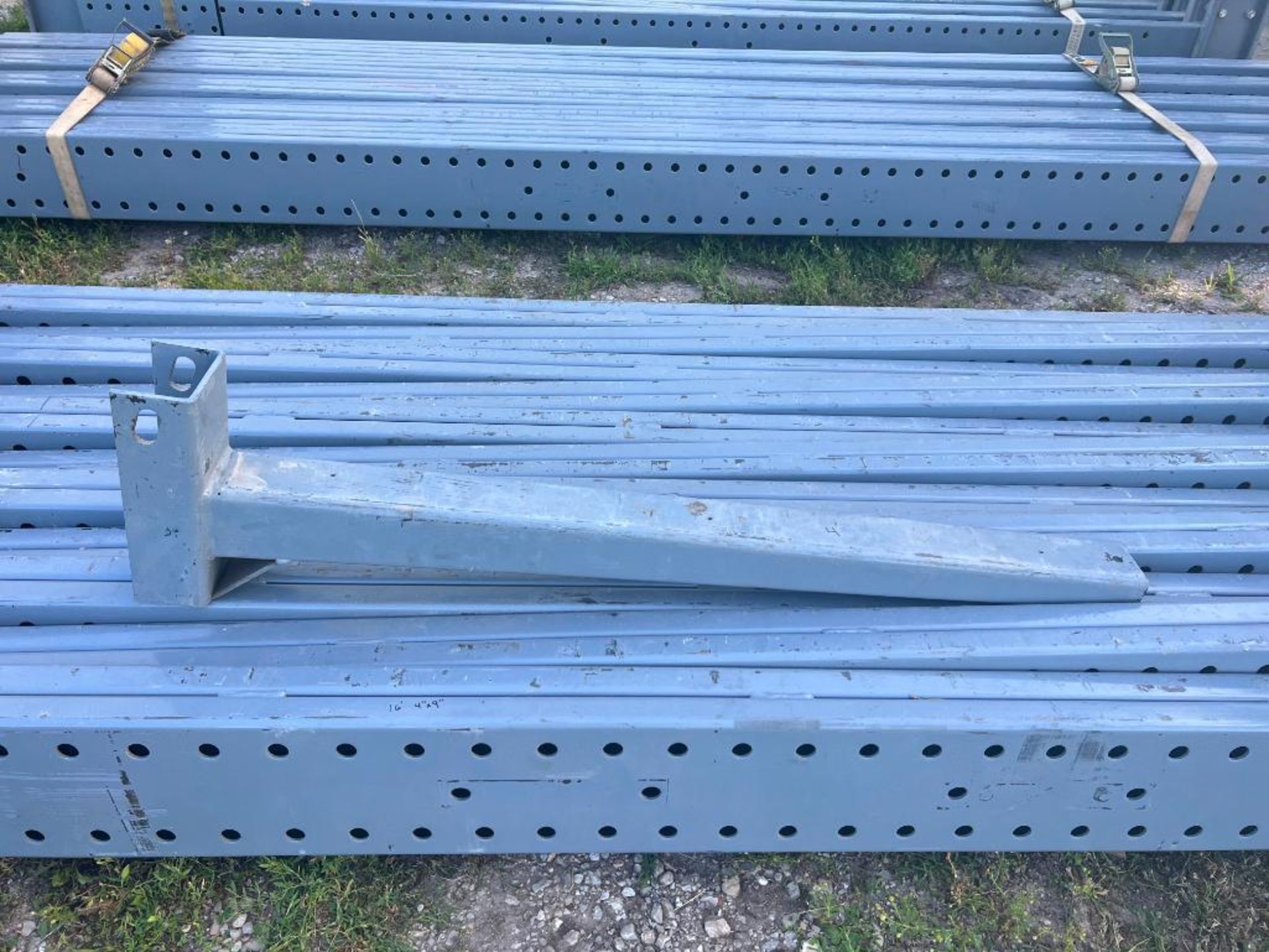 Heavy Duty Cantilever Racking - (2) 16' Uprights with 5'1" Legs, (6) 4' Arms, (2) 60" Brace Set/Hard - Image 12 of 17