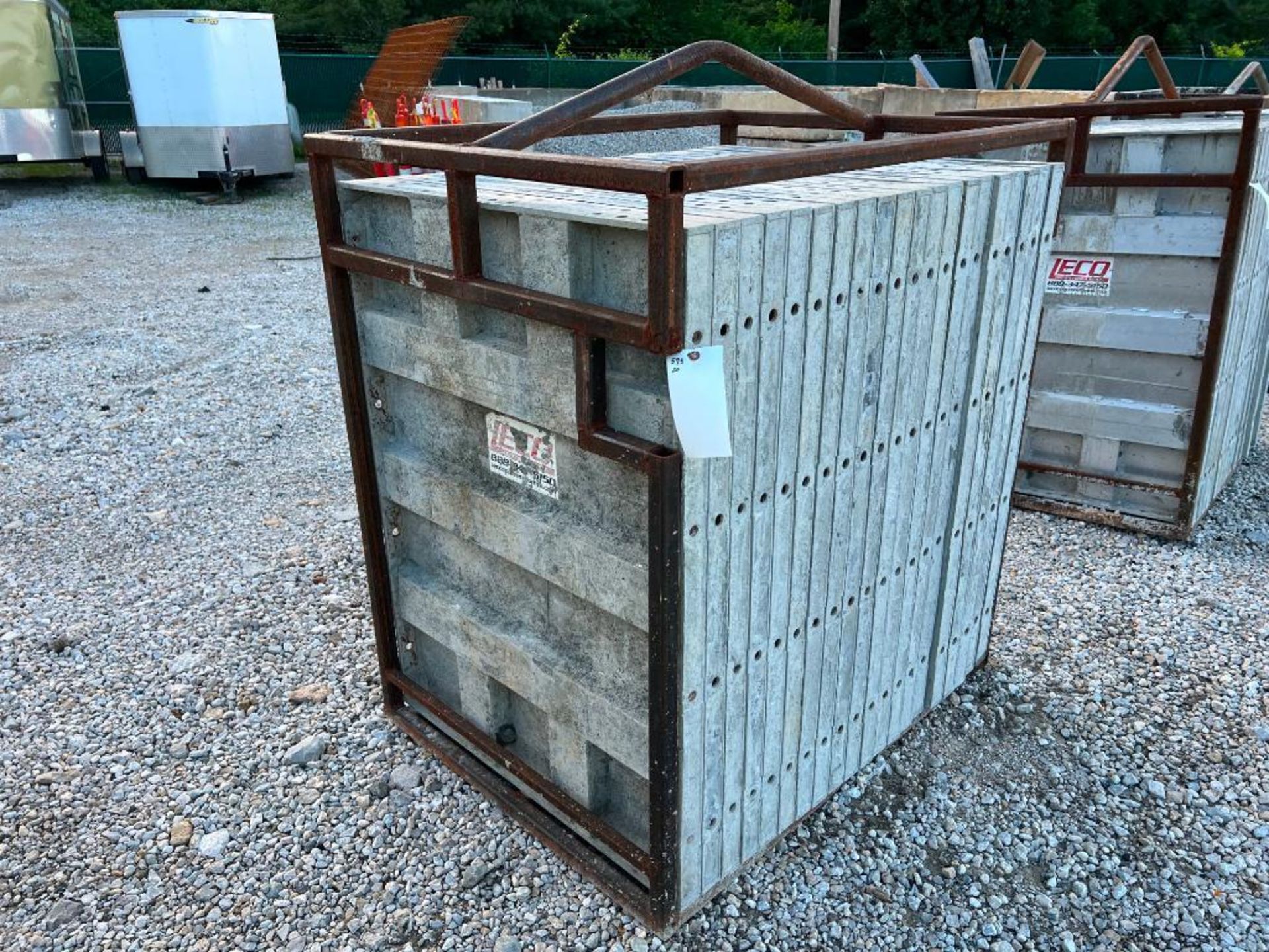 (20) 3' x 4' Leco Aluminum Concrete Forms, 6-12 Hole Pattern in Basket. Located in Eureka, MO.