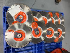 (10) New Husqvarna Tacti-Cut VH5 Concrete Blades. Located in Mt. Pleasant, IA