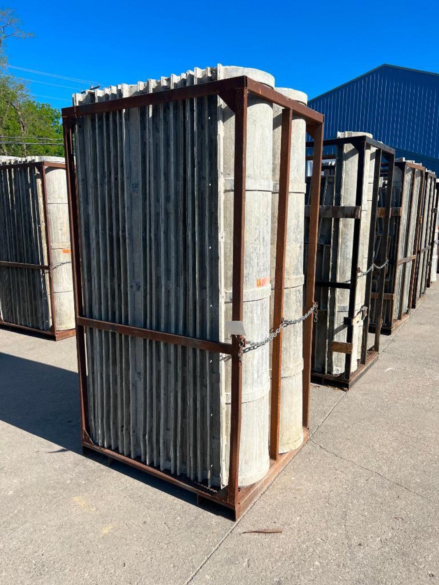 (43) 14" x 86" Wall-Ties Aluminum Smooth Round Columns with Basket. Located in Mt. Pleasant, IA