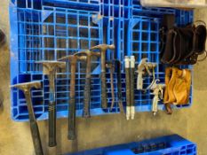 Claw Hammers, Pry Bar, Air Nozzles, Tool Belt & Box. Located in Altamont, IL