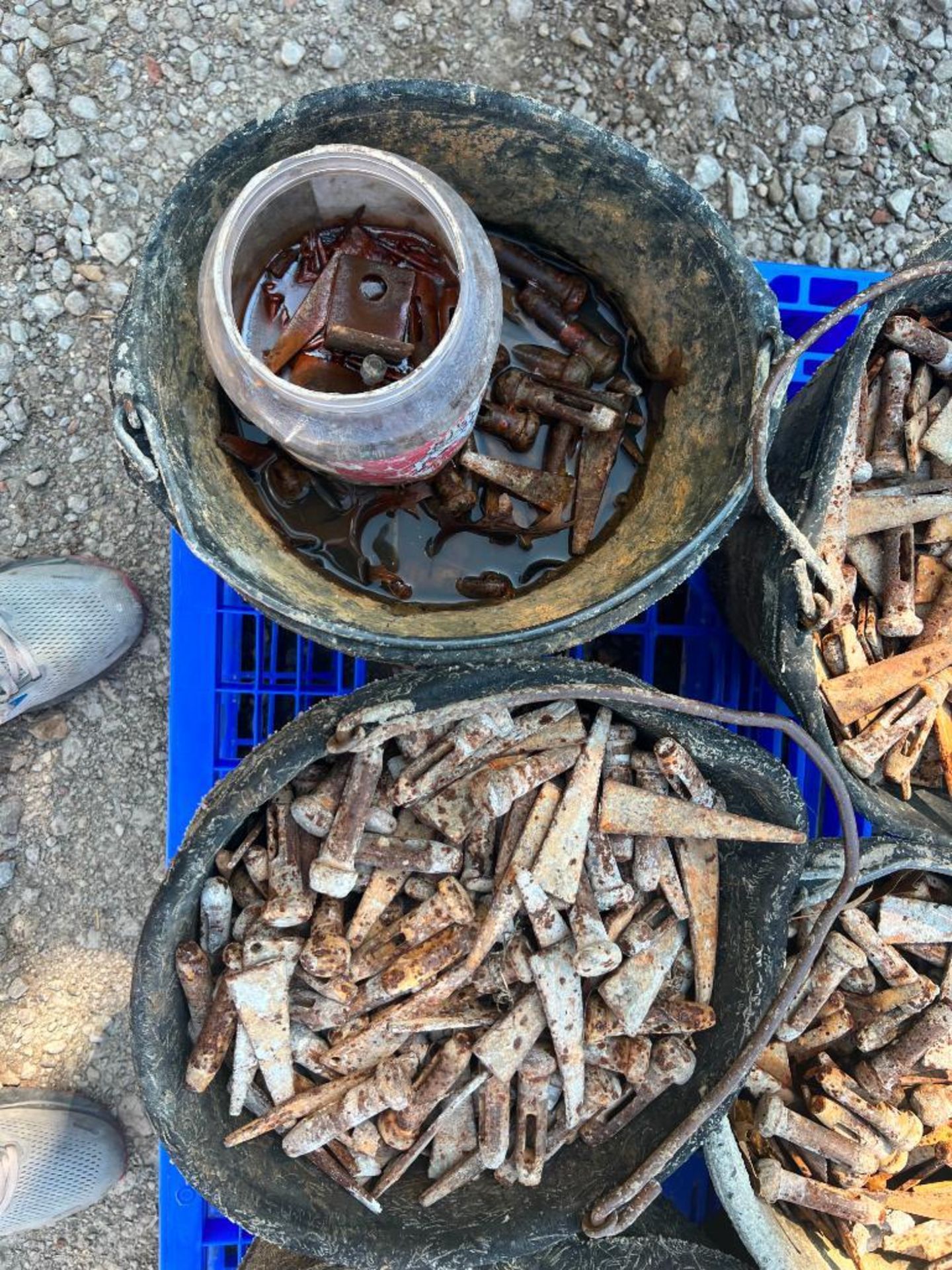 (4) Buckets of Pins & Wedges. Approx 1000 total. Located in Altamont, IL - Image 3 of 3