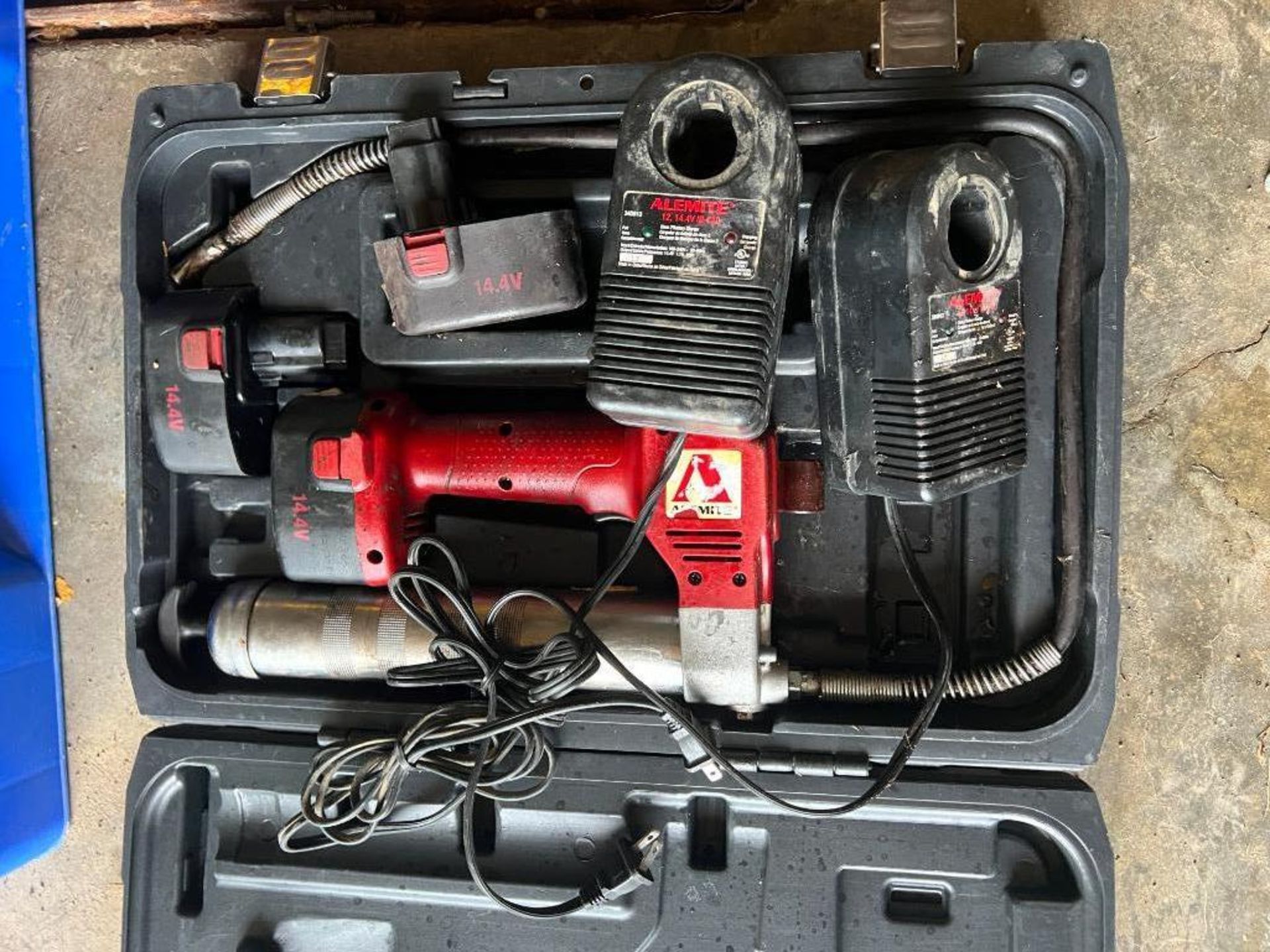 Alemite 14.4 V Grease Gun. Located in Altamont, IL