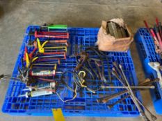Caulking Guns, Battery Cables & 4-Way Wheel Wrench & Miscellaneous. Located in Altamont, IL