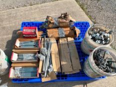 Pallet New & Used Concrete Anchor Bolts, & Clips. Located in Altamont, IL