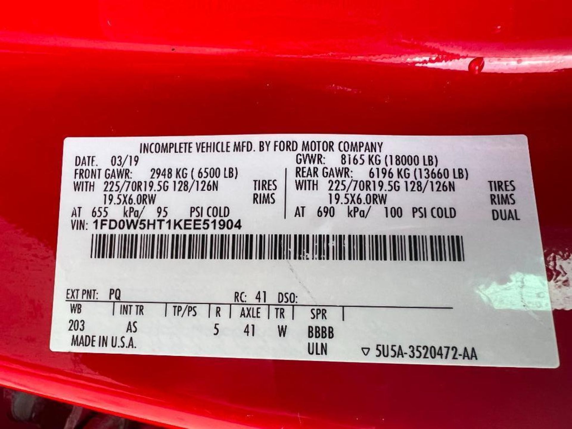 2019 Ford F550 4X4 Crew Cab Truck, VIN #1FD0W5HT1KEE51904, Miles 111,556, 6-Speed Automatic Transmis - Image 6 of 29