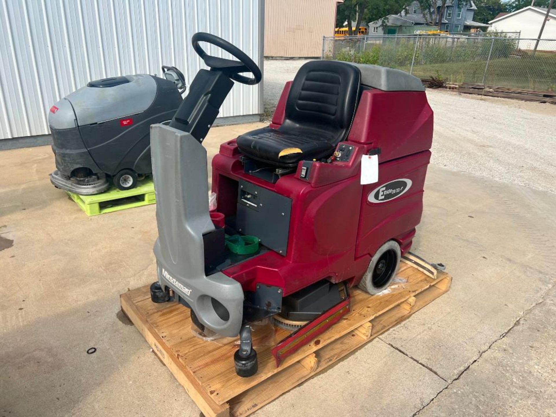 Eride 2832 Rider Floor Scrubber, 8826 Hours, Model ER28D, Serial #13050514, 36 DC Volts. Located in
