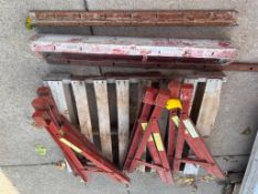 (10) Symons 3' Scaffolding Brackets, (1) 4' x 6" x 6" ISC, & (2) 4' Angles. Located in Mt. Pleasant,