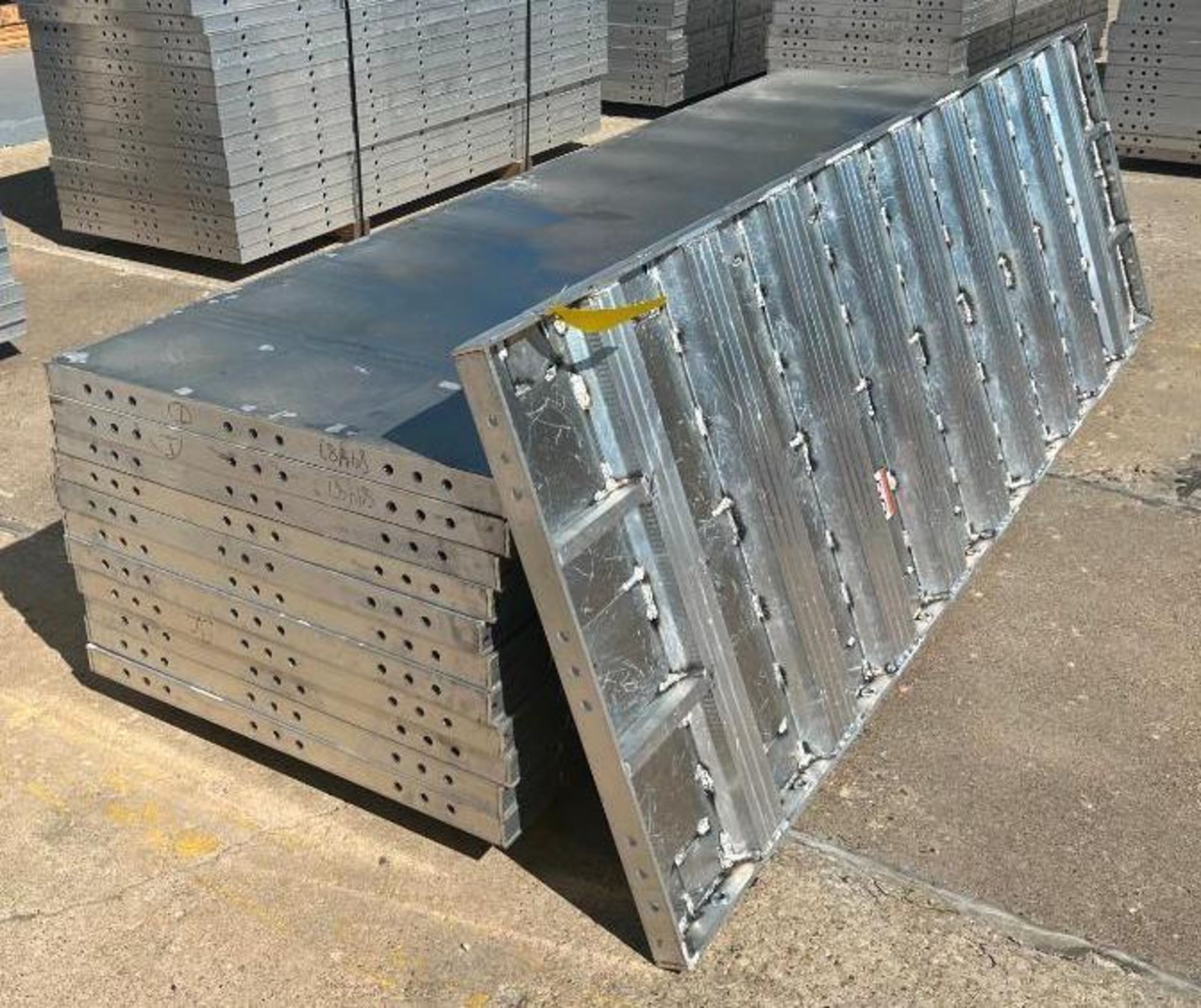 (12) NEW 3' x 10' Wall Ties Aluminum Concrete Forms, 6-12 Hole Pattern. Located in Mt. Pleasant, IA