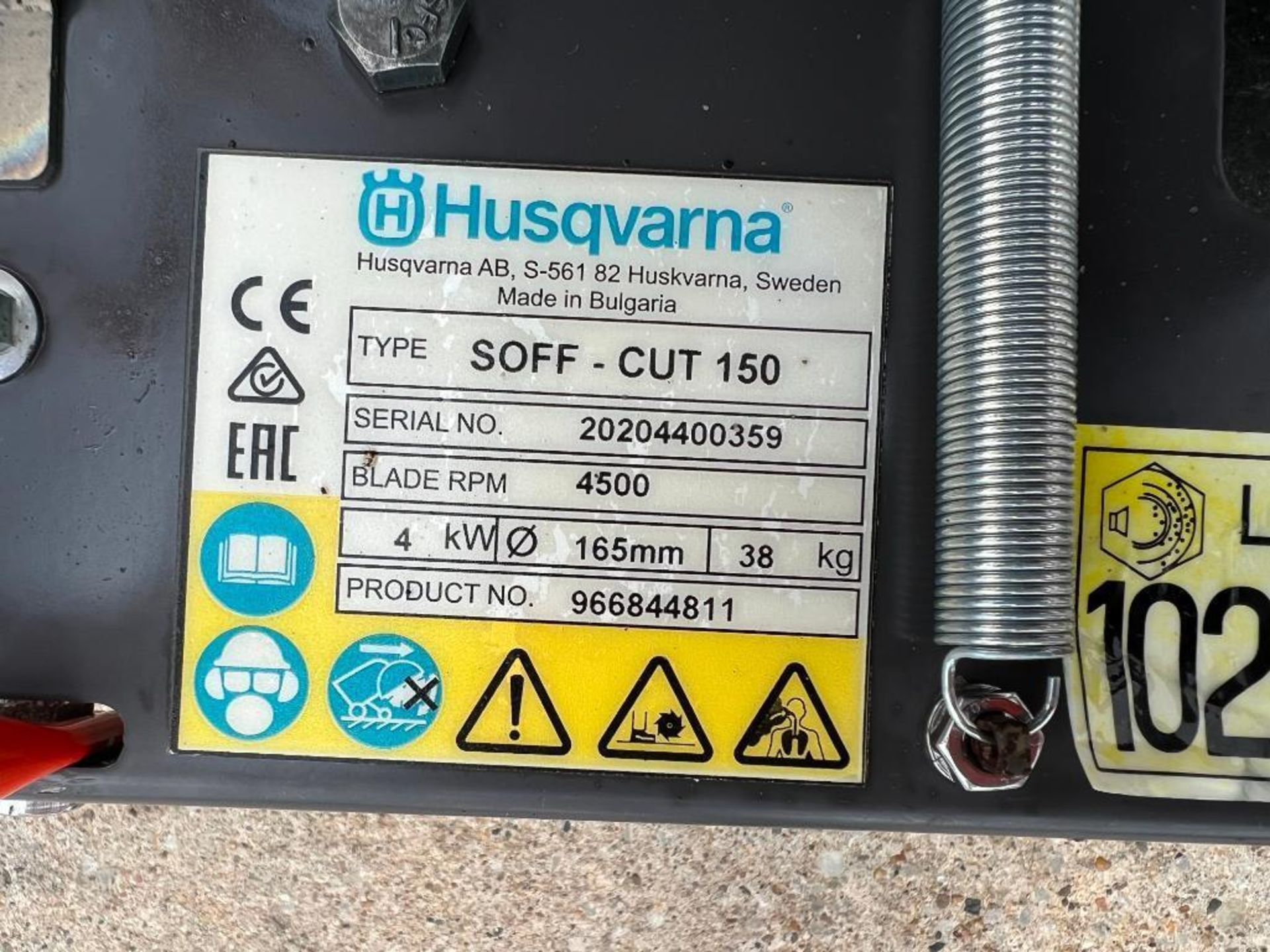 Husqvarna Soff-Cut 150 Saw, Serial #20204400359, Product #96684481, Kohler Command Pro 5.5 HP Engine - Image 8 of 8