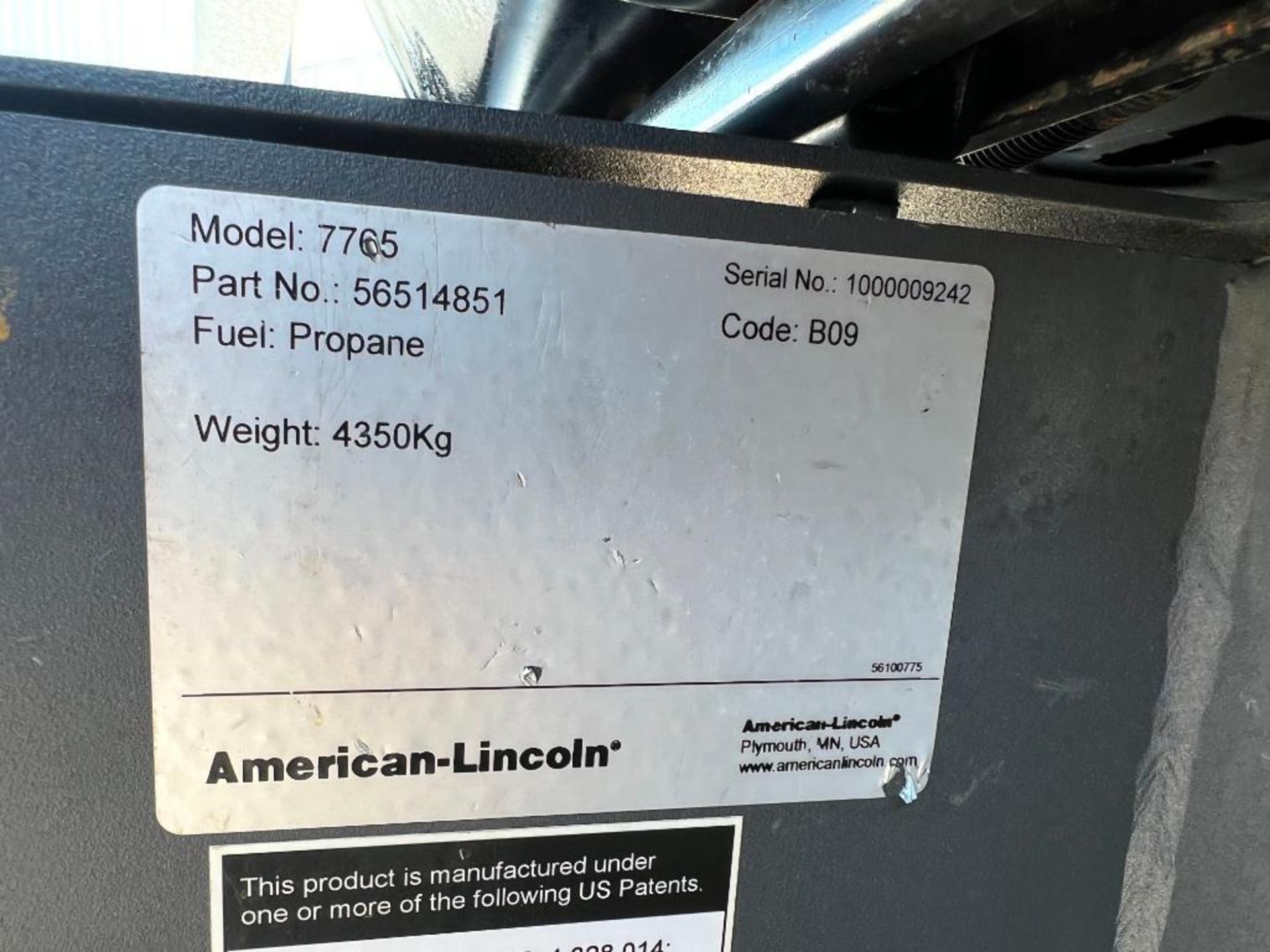 American-Lincoln Model 7765 Floor Scrubber, Hours 3596, Serial #1000009242, 4 Cylinder Propane PSI V - Image 5 of 21