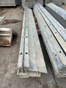 (4) 4" x 4" x 9' Hinged Wall Ties Smooth Aluminum Concrete Forms, 6-12 Hole Pattern. Located in Mt.