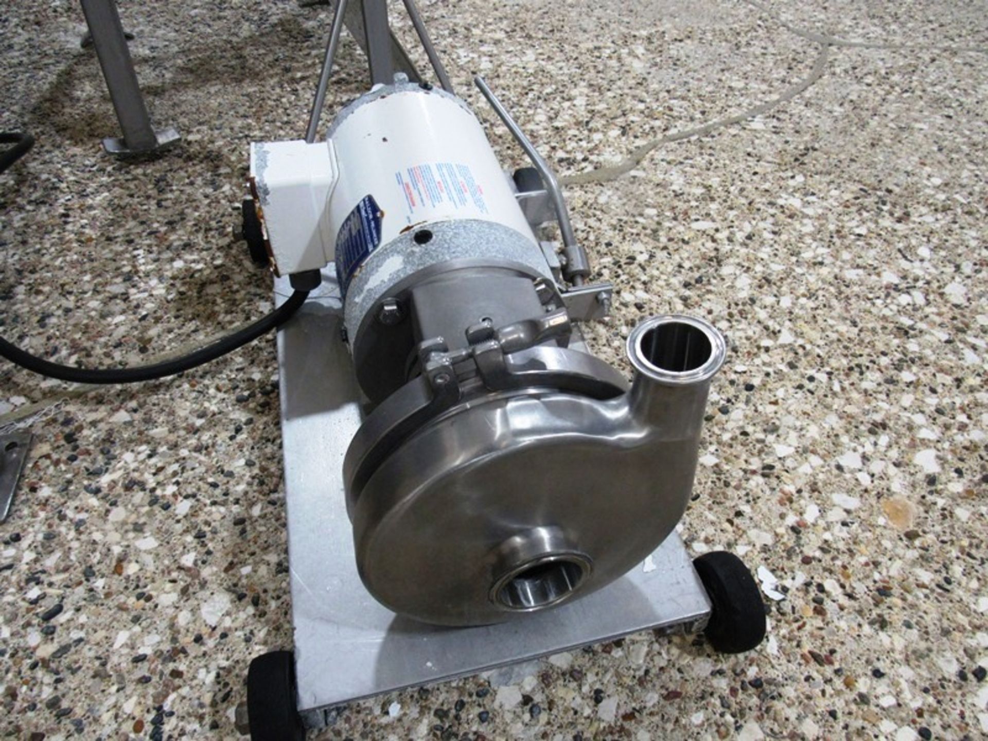 Stainless Steel Centrifugal Pump, 1" inlet, 2" outlet, 220 volt motor Removal: By Appointment - Image 2 of 2
