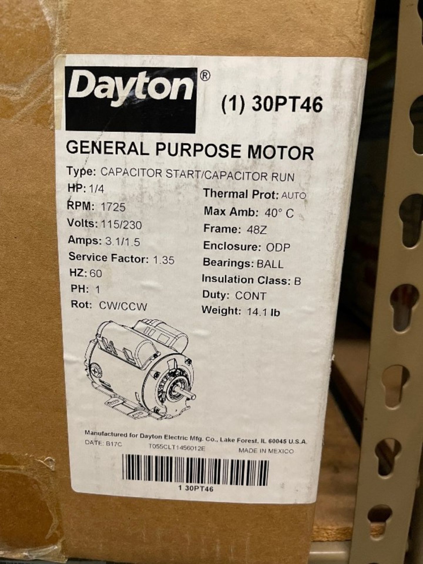 Lot (4) new electric motors (1) Baldor 2 H.P. 208-230/460 Volts 3 phase 1750 RPM TEFC Frame: - Image 4 of 6