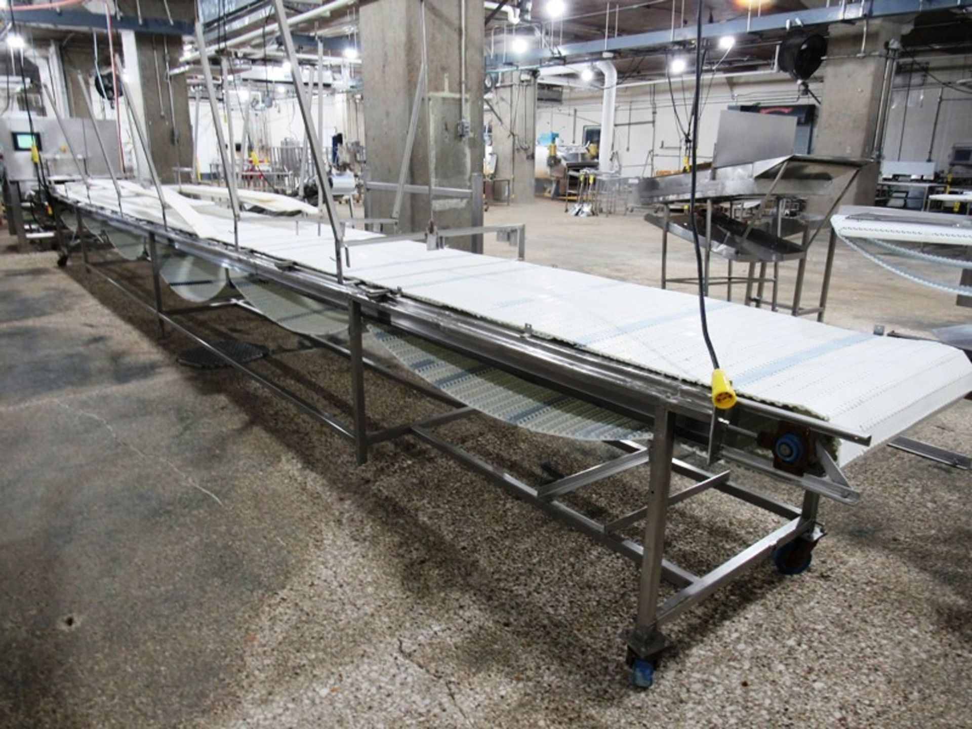 Stainless Steel Conveyor, 29 1/2" W X 34' L plastic belt, 1 h.p. motor, dual voltage, 220 volts - Image 2 of 3