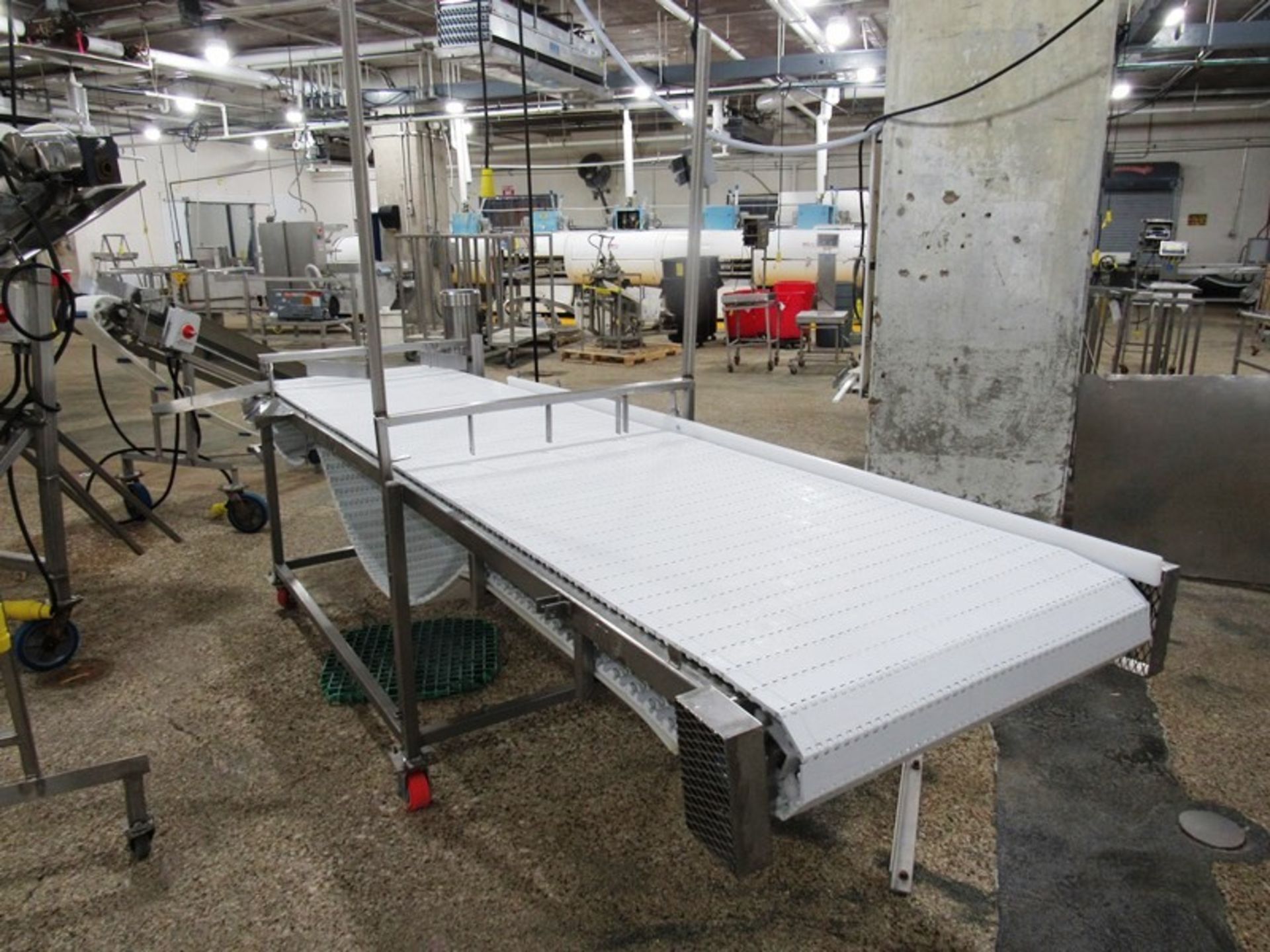 Portable Stainless Steel Conveyor, 29 1/2" W X 11' L plastic belt, 1 h.p., dual voltage, 220 volts - Image 2 of 2