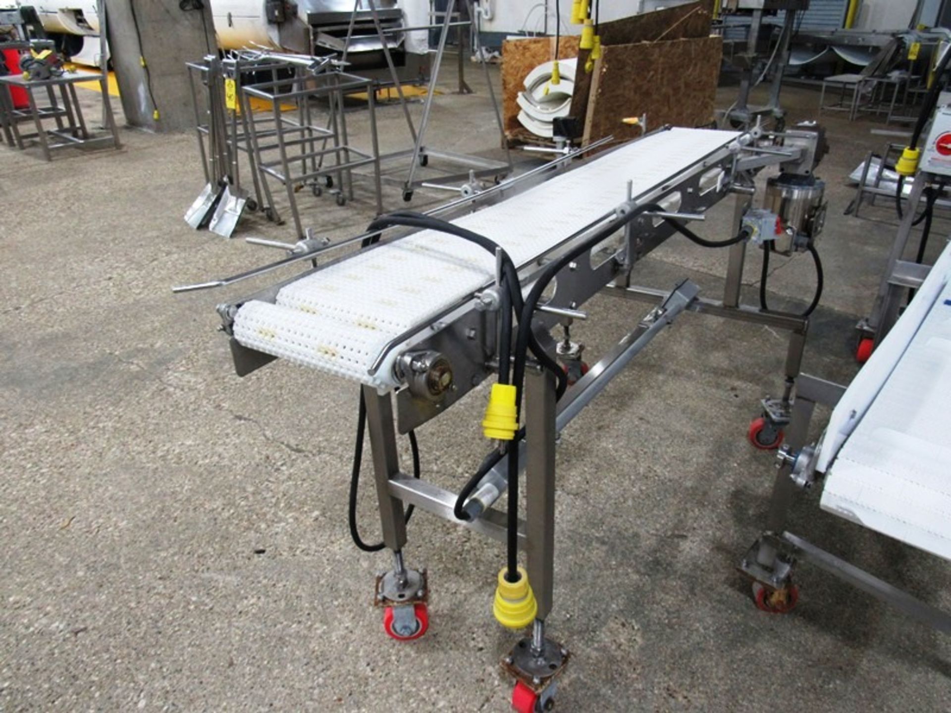 Portable Conveyor, 10" W X 6' L plastic belt, 1/2 h.p. stainless steel motor, 220 volts Removal: - Image 2 of 2