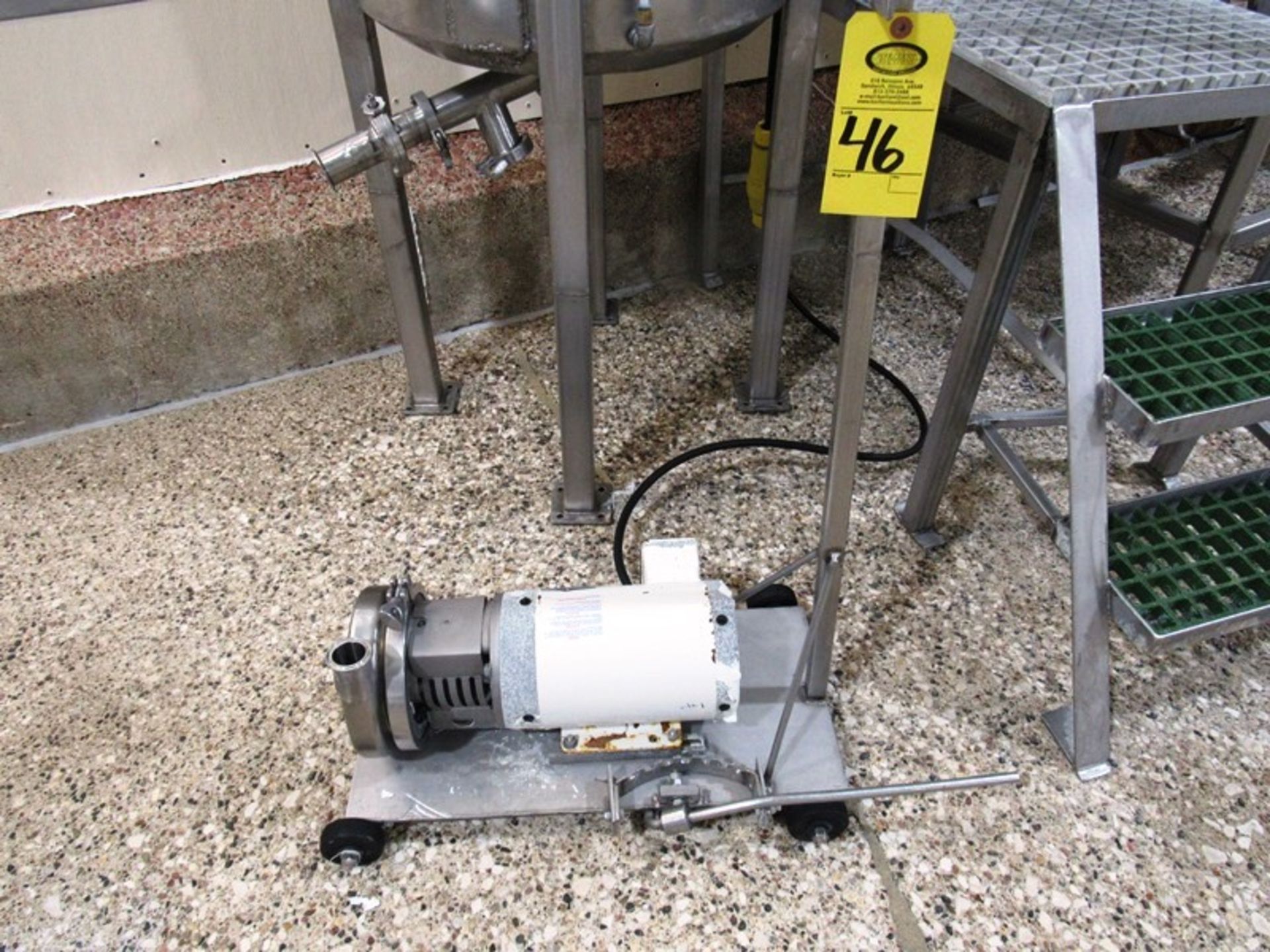 Stainless Steel Centrifugal Pump, 1" inlet, 2" outlet, 220 volt motor Removal: By Appointment