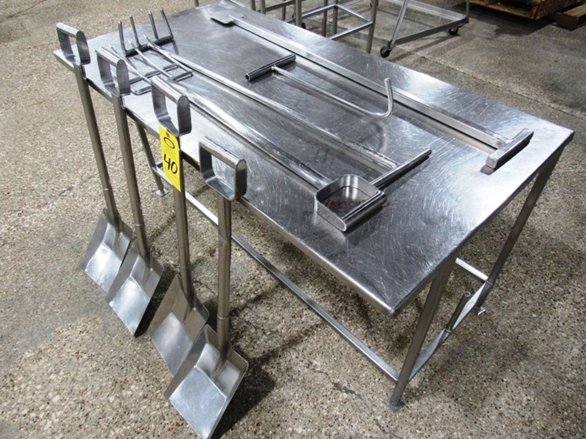 Lot (3) Stainless Steel Shovels, Stainless Steel Paddle, (2) Stainless Steel Forks Removal: By - Image 2 of 2