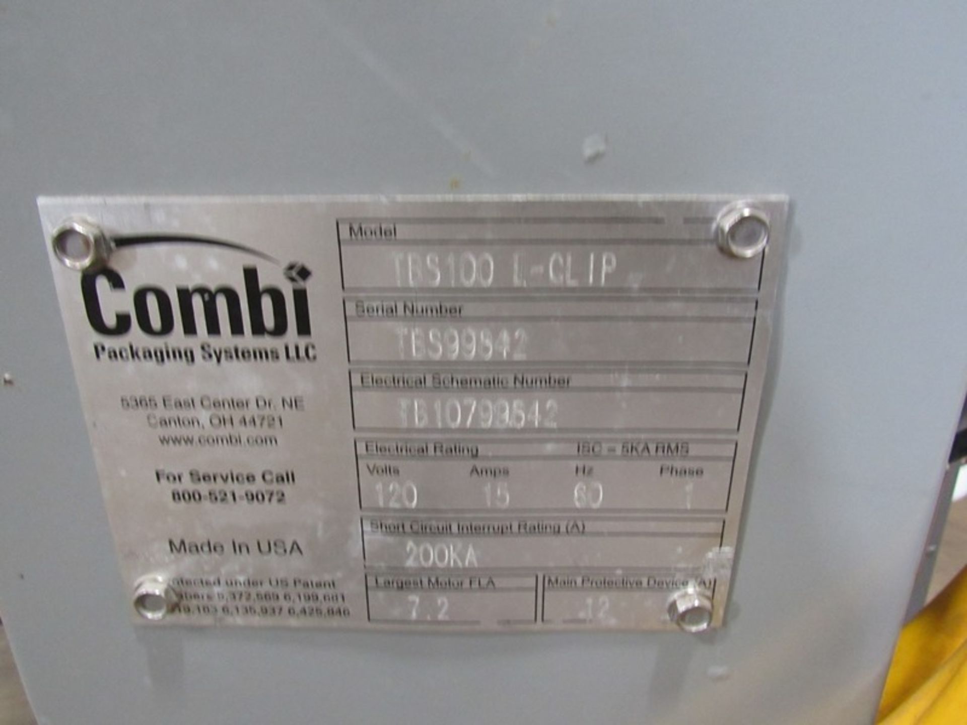 Combi Mdl. TBS100L-Clip Adjustable Carton Sealer, Ser. #TBS99842, top tape head only (Located in - Image 4 of 4