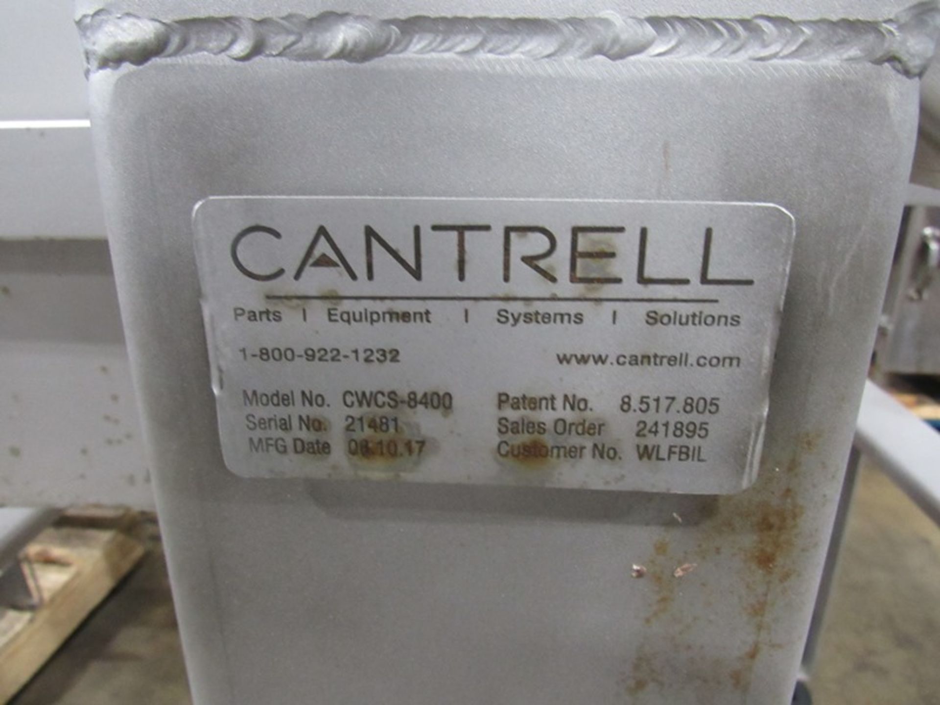 Cantrell Mdl. CWCS-8400 Wing Segmenter, Ser. #21481, with overhead conveyor system, (2) stainless - Image 6 of 20