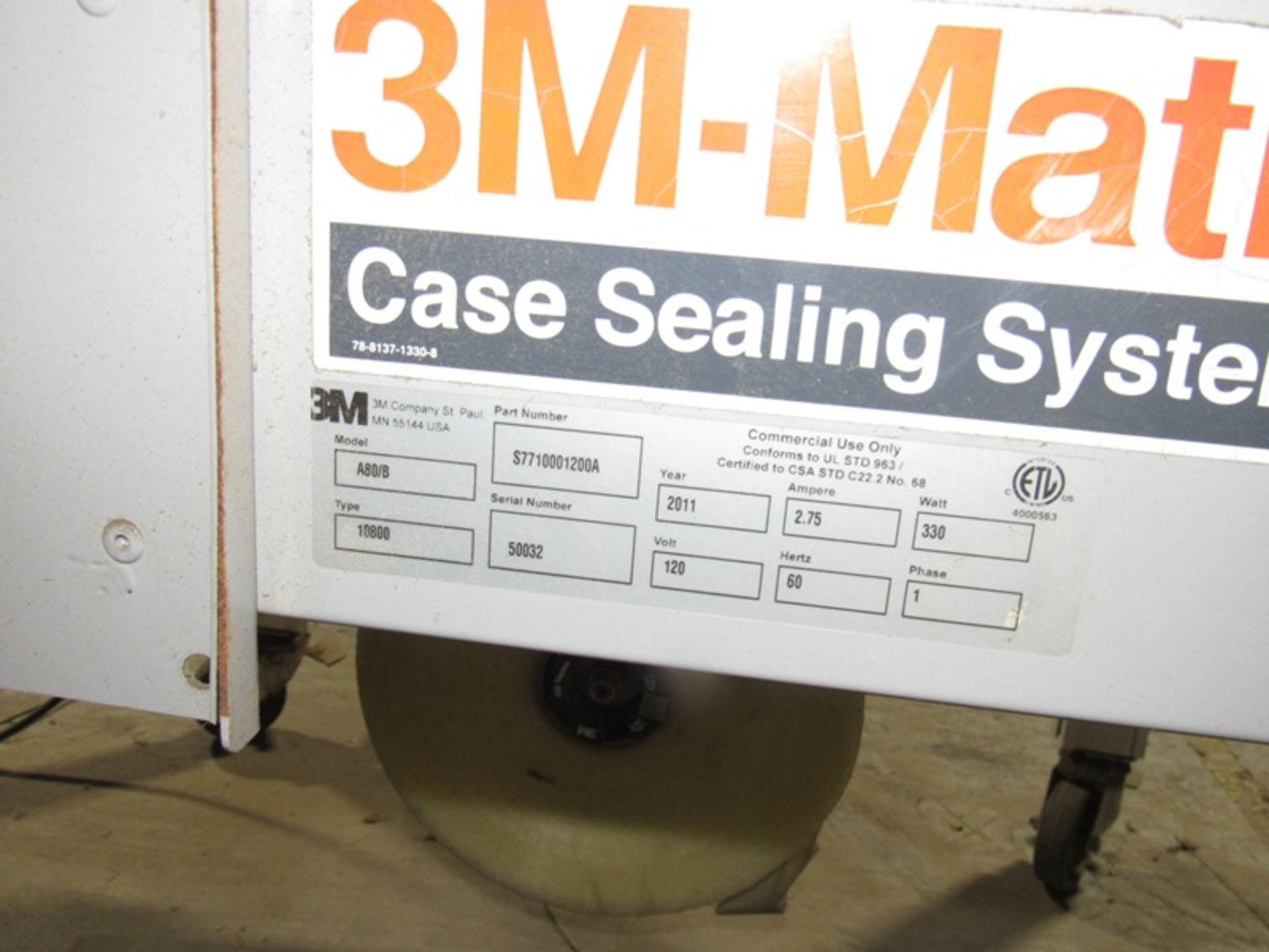 3M Mdl. A80/B Portable Case Sealer, bottom tape, Ser #5032, 120 volts (Loading Fee: $75.00 - Rigger: - Image 4 of 4