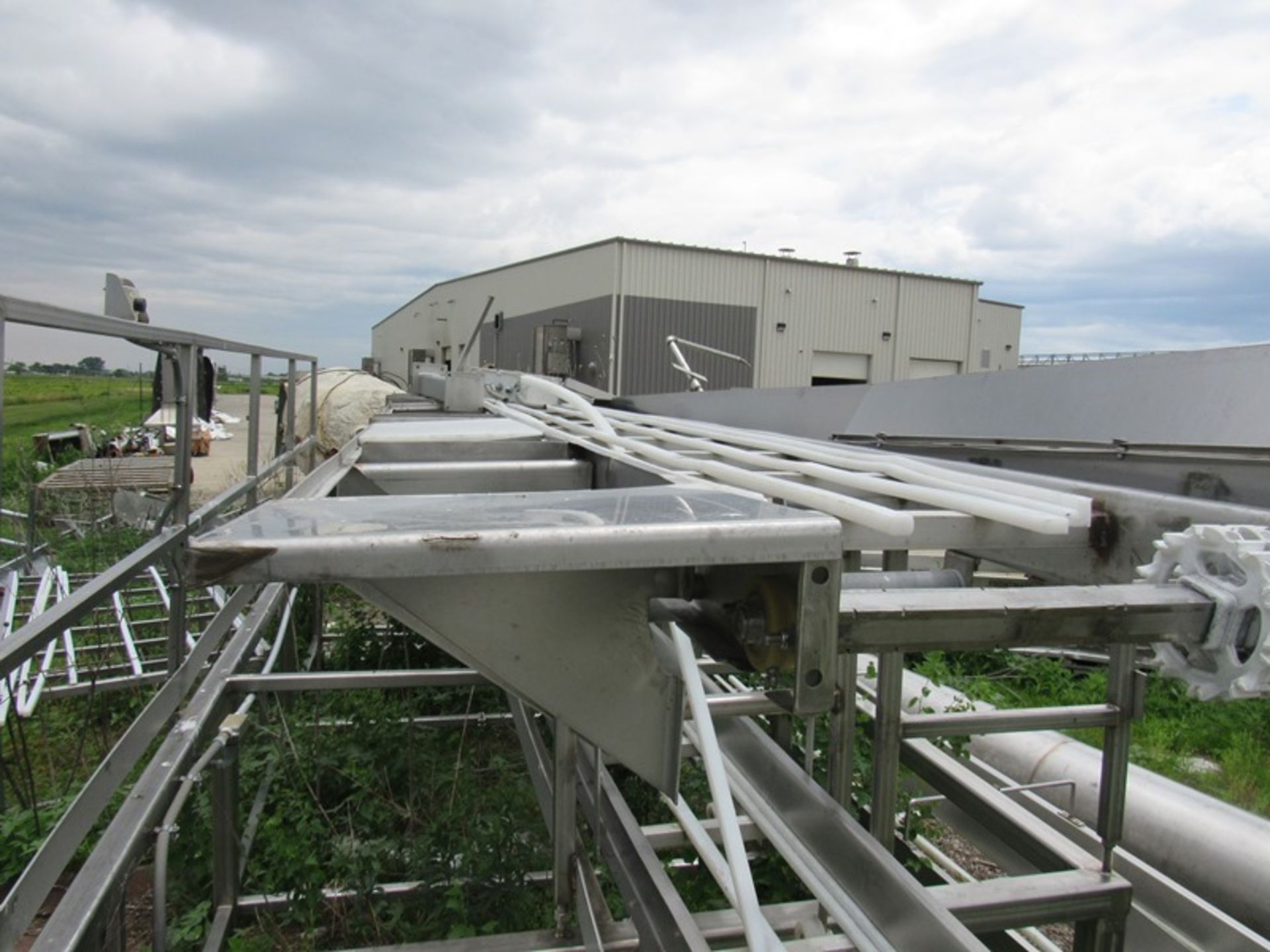 Stainless Steel Boning Conveyor, (2) 18" W X 21' L Belts (4) drop chutes, 12" wide bottom - Image 4 of 5